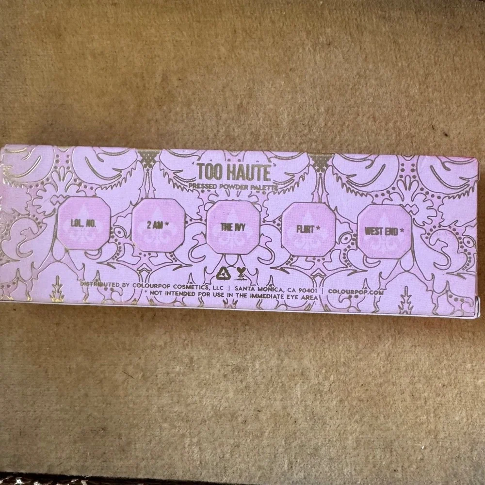 ColourPop Too Haute Pressed Powder Eyeshadow Palette Pink Magenta 5-Pan New‎
